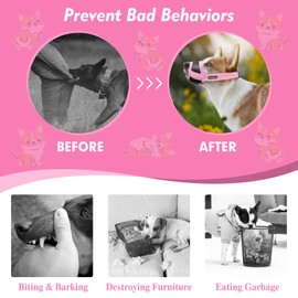 Dog Muzzle for Medium Dogs, Dog Muzzles to Prevent Biting Barking Eating, Soft Nylon Muzzle for Dogs, Adjustable Breathable Mesh Medium Dog Muzzle Allows Panting Drinking (Pink, M)