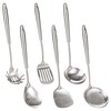 FJNATINH 6-Pieces 304 Stainless Steel Wok Spatula Set,Cooking Utensil Set,Soup