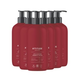 ATTITUDE Limited Edition Liquid Hand Soap, EWG Verified, Plant and Mineral-Based, Vegan Personal Care Products, Apple & Spices, 16 Fl Oz (Pack of 6)
