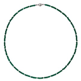 I-be, Emerald Quartz Gemstone Necklace/Chain, 925 Sterling Silver Lobster Clasp, in Gift Box 4449/42, Sterling Silver, Quartz