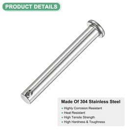 M METERXITY 4-Pack Single Hole Clevis Pins, M8 x 70mm 304 Stainless Steel Flat Head Clevis Pins for Mechanical Linkage/Fixed Parts/Ship Rigging, Link Hinge Pin Reusable