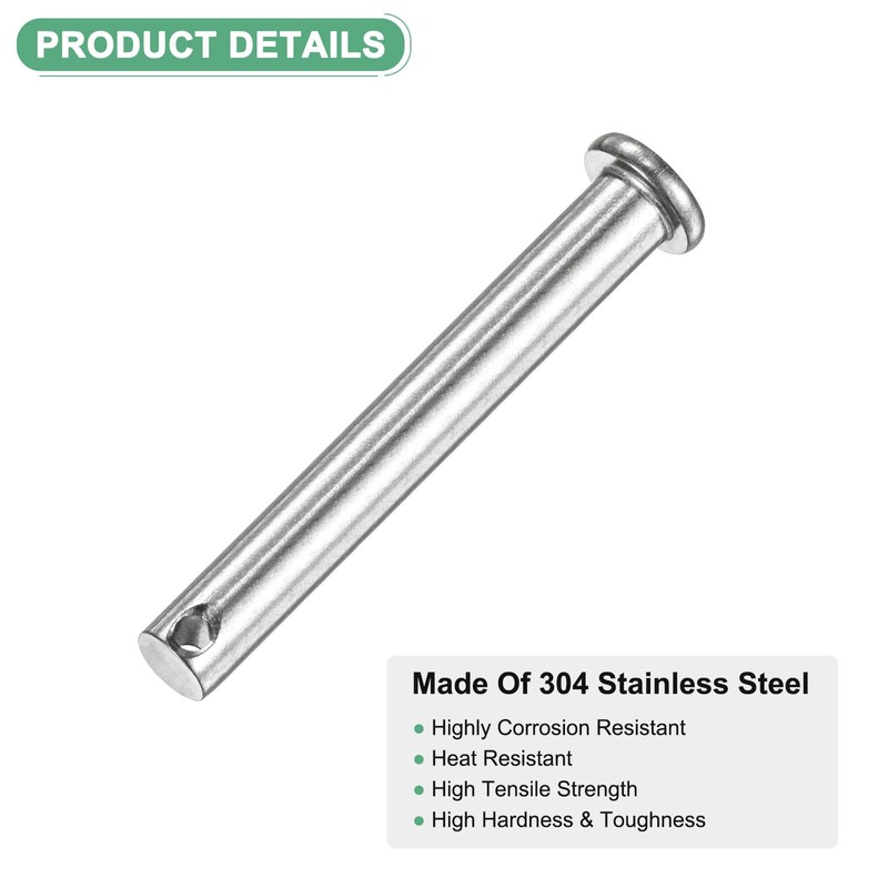 M METERXITY 4-Pack Single Hole Clevis Pins, M8 x 70mm