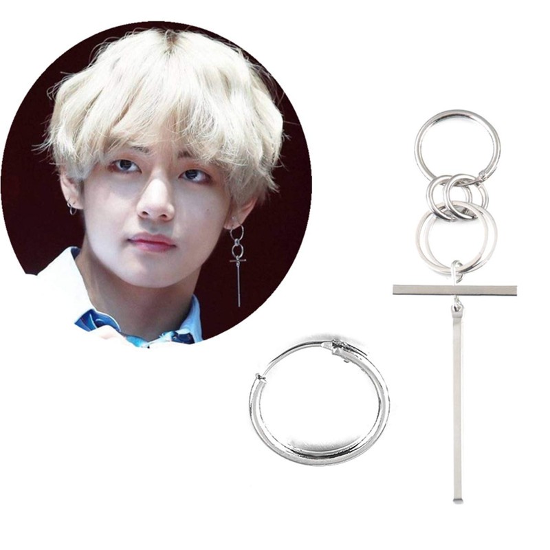 XHBTS 6 Pieces Kpop Bangtan Boy Album Jimin Chain Earrings