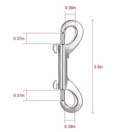Double Ended Eye Bolt Snaps Hook Sliver Trigger Clips Chain Metal Clips 3.5 Inch 4pcs for Dog Leash Key Chain Horse Tack Pet Feed Bucket Garage Use