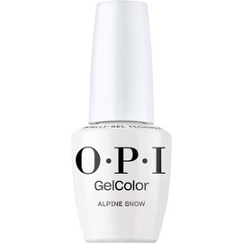 OPI GelColor Alpine Snow | Opaque Soft White Crème UV Cure Gel Nail Polish | Vegan & HEMA Free, Long Lasting, High Shine