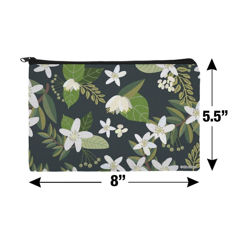 Jasmine Flowers Makeup Cosmetic Bag Organizer Pouch