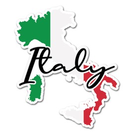 2 x 10cm Italy Flag Vinyl Stickers - Italian Map Travel Holiday World Country Geography School Location Decal Scrapbook Sticker #82896