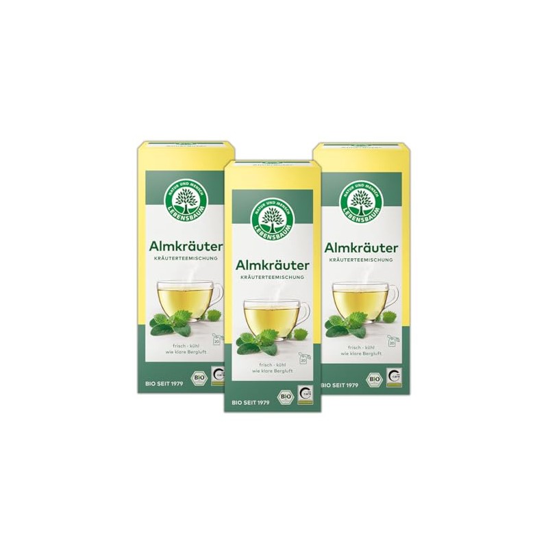 LEBENSBAUM 3 x Alpine Herbal Tea Blend, Organic Herbal Tea