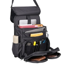 Tsumbay 2-in-1 Car Seat Organizer for Front Seat, Hanging Car Organizer with Laptop Compartment, Tablet Holder & Adjustable Shoulder Strap, Heavy-Duty Oxford Leather Office Organizer for SUV,Truck,Van