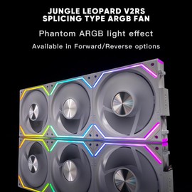 Jungle Leopard PC Fan JM-V2 RS 120 Infinity Mirror Module Daisy-Chain ARGB Fan 120mm Triple Pack Suitable for Computer Case & 360mm AIO Cooler (White Reverse)