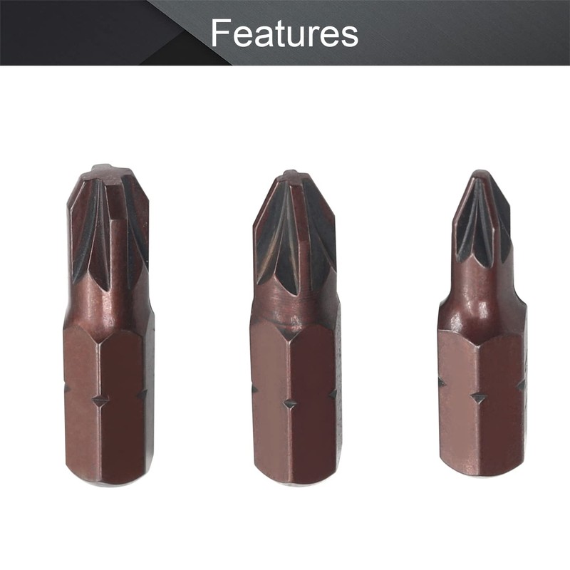 Utoolmart Pozidriv Screwdriver Bits, PZ1+PZ2+PZ3 Pozidriv Head Screw Driver Bit,