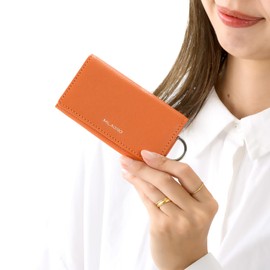 MILAGRO SL-SH-655 Shrink Leather, 4 Simple Key Case (Key Case, Men's, Women's, Simple, Slim, Leather, Present, Fashionable), orange