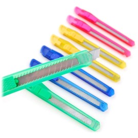 Box Cutter/Hobby Retractable Lock Utility Knife with Snap off Razor Sharp Blade Great Knife for Cutting Thin Boxes, Craft Paper, Packaging Tape, and Much More (96)