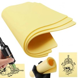 YOGONEV Piel Sintética para Tatuaje - 3 Hojas de Práctica de Silicona Compuesta 20x30x0.3cm para Microblading, Maquillaje Semipermantente, Tatuadores 
