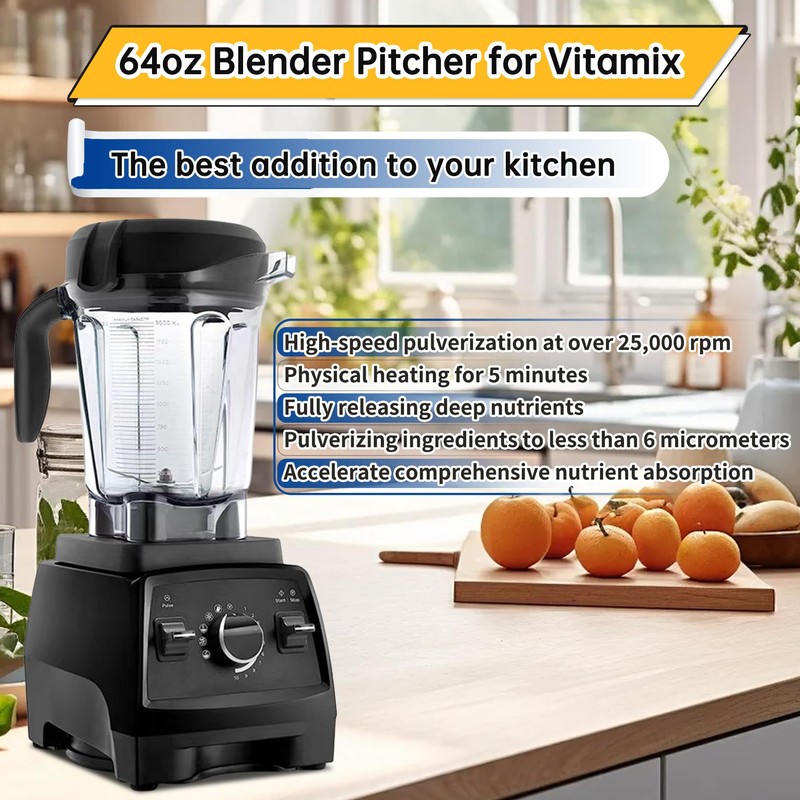 For Vitamix 64oz Low-Profile Blender Pitcher, Replacement for Vitamix 750