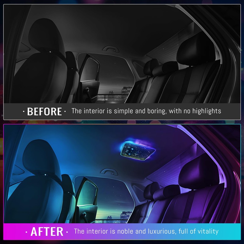 AMSPRAC Universal Car Roof Dome Lights Replacement,Adjustable LED Ceiling Lamps