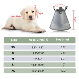 Soft Dog Cone Collar for Large Medium Small Dogs After Surgery, Adjustable Pet Recovery E-Collar, Elizabethan Collar for Dogs and Cats, Grey Medium