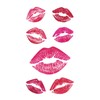MapofBeauty 2 pcs Pink Charm Lip Prints Temporary Waterproof Tattoo