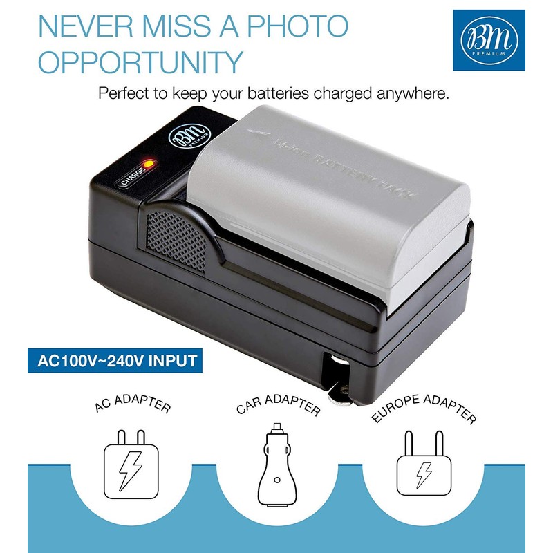 BM Premium LP-E6 Battery Charger for Canon XC10, EOS 60D,