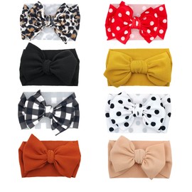 GEZISAN Baby Headbands for Girls Hair Bows Turban Knotted Elastic Headwraps for Newborn Infant Toddlers Kids