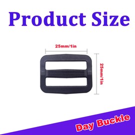 CEEYSEE Pack of 100 Webbing Sliders 25 mm Black Backpack Buckle, Ladder Buckle, Regulator, Adjustment Slider, Stopper (DRK), 25 mm black 100 pieces