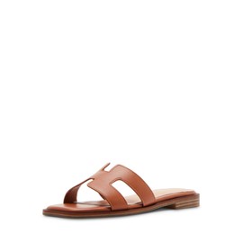 Madden Girl Women's Haileyy Slide Sandal, Cognac, 7.5