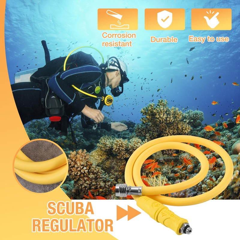 Poggapp Scuba Diving BCD Medium Pressure Hose Scuba Diving Regulator