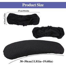2Pcs Office Chair Arm Cover, Black Armrest Slipcover Pads Chair Armrest Covers, Office Seat Hand Rest Protector, Elastic Computer Arm Protectors,Arm Covers Protectors for Office Chair