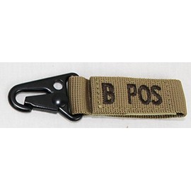 "B Positive" Blood Type Molle System Ready Key Chain (Tan)