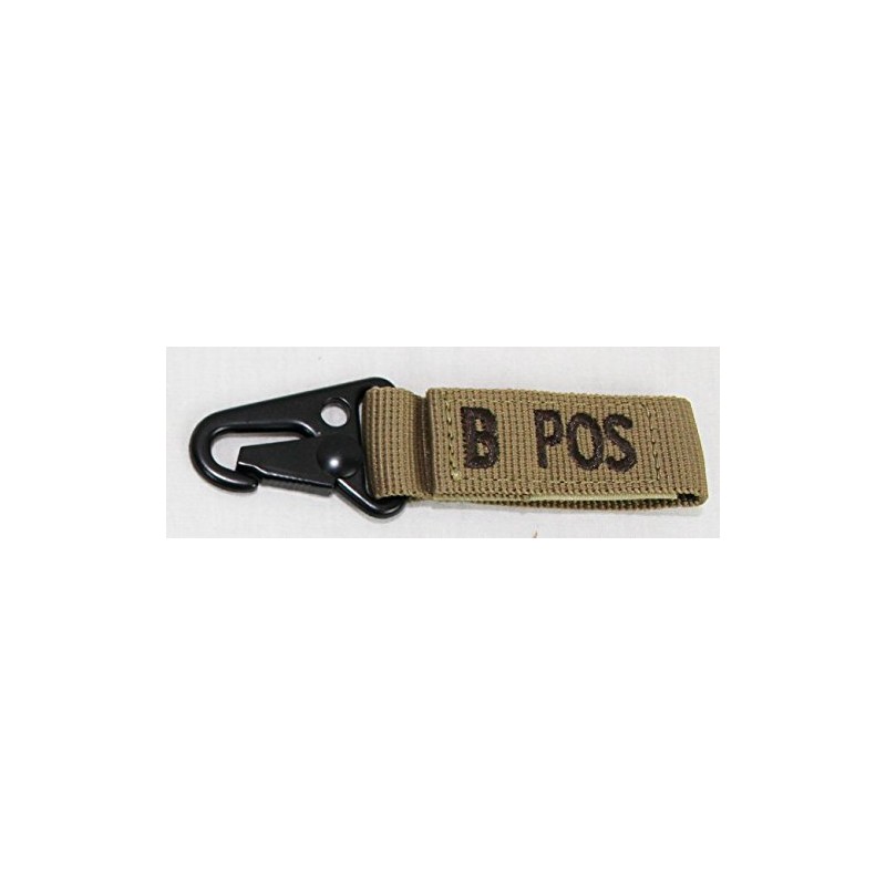 "B Positive" Blood Type Molle System Ready Key Chain (Tan)