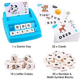 Pup Go Letter Game, Spelling Word Games, Educational Early Learning Toys for Age 3 4 5 6 7 8 Year Old Kids, Preschool Toys Board Game Gifts for Boys Girls (Light Blue)