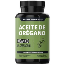 Beyond Vitamins  Aceite de Oregano Orgánico 100 Natural con 88 Carvacrol  Oil of Oregano Grado Alimenticio (180 Caps)                                 