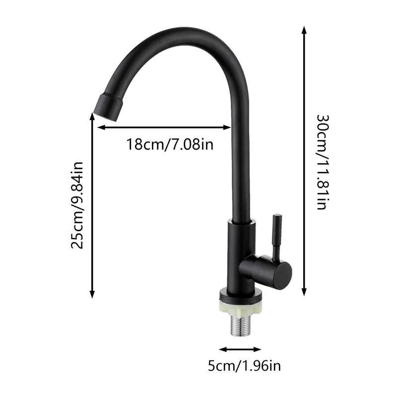 Kitchen Tap, Stainless Steel Tap with Water Column Mode, Suitable