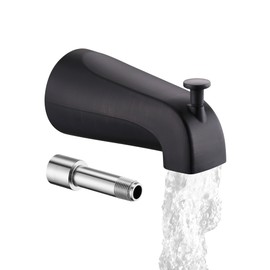 All Metal Bathtub Spout with Diverter, 5.3 Inch Tub Spout, Fits 1/2" Copper Slip-On and 1/2" or 3/4" IPS Threaded Pipes, Easy Lift to Switch, Leak-Free, Easy DIY Installation