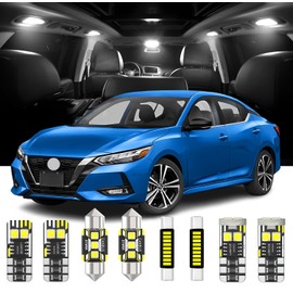 AENVTOL 9 Pieces LED Interior Lights Kit Replacement for Nissan Sentra 2020 2021 2022 2023 2024 White Interior LED Bulb Package + License Plate Light, Install Tool