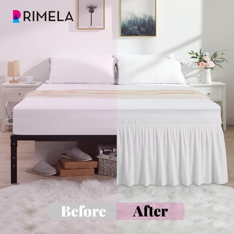 RIMELA Bed Valance Sheet Double Elasticized Bed Skirt Easy to