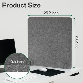 4 Pack Soundproof Desktop Privacy Screen – 23.2 x 23.2 Inch Noise Reducing Freestanding Desk Divider, Acoustic Office Partitions for Workspace, Classroom, and Home Office,Dark Grey