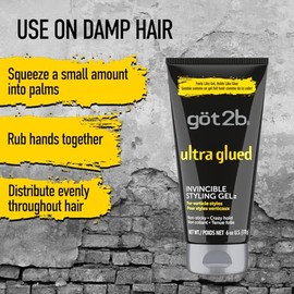 Got2b Gel de peinado invencible ultra pegado, 6 onzas