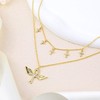 Layered Gold Cross Necklace for Women 14K Gold Plated Wing