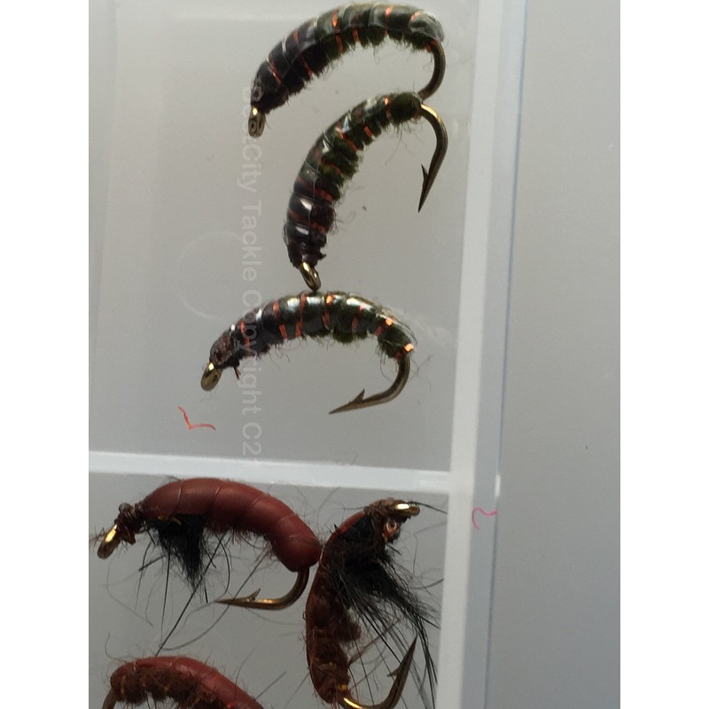 Fly Fishing Box of Czech Nymphs Copper Wire Weighted 24