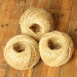 3 Rolls of 40m Jute Twine - 2mm Natural Jute Hessian String Cord Twine for Arts and Crafts, Gift Wrapping, Floristry, Rustic Jars, Decoration, Bundling, Garden and Recycling, Total 120m/393ft