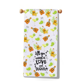 JXGZSO Tequila Kitchen Towel Tequila Lover Gift Drinker Hand Towel All You Need is Love Gift (CA Tequila Towel)