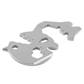 Gorise Multitool 15 in 1 Mit Lineal, Flaschenöffner, Schraubendreher, Geeignet Für Den Alltag, Outdoor, Camping, Radfahren, Fahrradreparatur-Abenteuer Silber