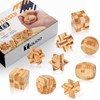 Tuauoe Wooden Brain Teaser Puzzles, 9pcs 3D Brain Teasers for
