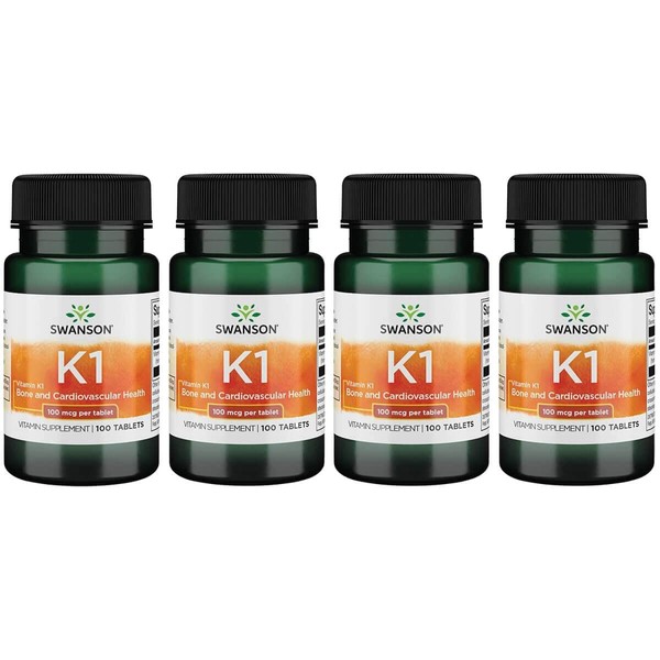 Swanson Vitamin K-1 100 mcg 100 Tabs (4 Pack)