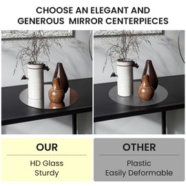 VSAR House 11.8" Round Mirror Centerpieces for Table, 12Pcs Glass Mirror Table Centerpieces，Glass Mirrors Centerpiece for Wedding Decorations,Parties,Baby Shower, 2mm Thick