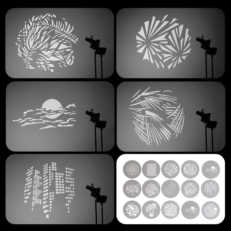 DF DIGITALFOTO GOBO Optical Snoot, Flash Projector Attachment, 14 Gobos,