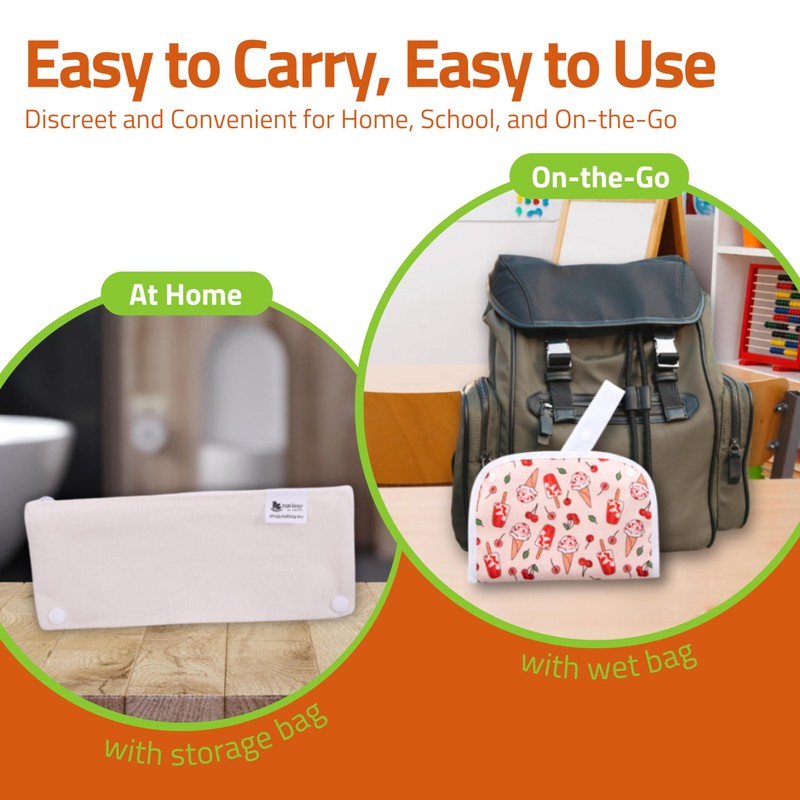 Teens reusable panty liner, 7-pack, SMALL; organic cotton; black witch;