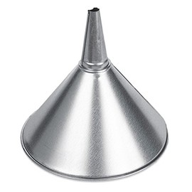 WirthCo 94473 Funnel King 2 Quart, 8" Center Spout Funnel with Removable Brass Strainer Screen, Galvanized, General Purpose