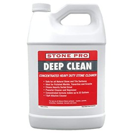 StonePro Deep Clean Non-Acidic Alkaline Cleaner Concentrate for Cleaning Polished, Honed, Flamed or Tumbled Marble, Travertine, Grout, Granite, Limestone & All Ceramic, Porcelain Surfaces(1 Gallon)